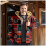 Meeste prinditud jope Meeste kevad- ja s&uuml;gisene vabaaja trendi lukuga kapuutsiga jakk L sinine