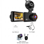 Kahe objektiiviga 4K WiFi GPS-auto s&otilde;idusalvesti Automaatne s&otilde;idusalvesti Aegl&uuml;&uuml;si video Sisseehitatud toetab 24-tunnist parkimismonitori Dual camera
