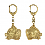 Pit Bull, American Pit Bull Terrier, Pitbull Terrier, APBT - Gilded key ring with dog, handbag decoration, luxury accessory by Art-Dog brand