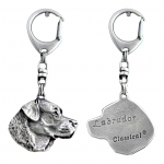 Labrador Retriever - Silver-plated key ring with a dog in a gift box, handbag decoration, backpack pendant by Art-Dog brand h&otilde;be