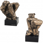 Staffordshire Bull Terrier, Staffy II - Dog statue, bust on stone base, sculpture, trophy for dog show by Art-Dog brand