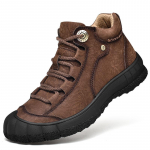 Ehtsast nahast meeste kingad tossud veekindlad &otilde;uesaapad, mugavad meeste matkajalatsid 38 tumepruun v&auml;rv