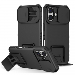 KEYSION L&ouml;&ouml;gikindel armor &uuml;mbris iPhone 16 Pro Maxi liugkaamera objektiivi kaitse Live Stand telefoni tagakaas iPhone 16 Plus jaoks for iPhone 16 punane