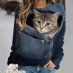 Naljakas Kass Print Hoodie Naiste Mood Pusad Spordir&otilde;ivad Pusad Loomade mantlid Naiste Pusad Kawaii dressid Naiste riided XL