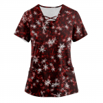 Suures suuruses tr&uuml;kitud Scrub t&ouml;&ouml;vormi topid naiste risti V-kaelusega j&otilde;ulutr&uuml;kis l&uuml;hikeste varrukatega l&otilde;busad T-s&auml;rgid taskutega t&ouml;&ouml;riiete T-s&auml;rk XL roheline