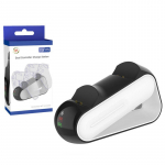 Tooth-peakomplekt USB laadimiskontroller Laadija dokikontroller PS5 kahe jaama jaoks M&auml;ngutarvikud Fotograafia tarvikud 14*6cm valge/must