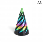 3D-prinditud spiraalkoonusm&auml;nguasi, v&otilde;imatu p&uuml;ramiidi l&auml;bip&auml;&auml;s Skulptuur, l&auml;bip&auml;&auml;s p&uuml;ramiidi m&auml;nguasi mini keerise keerise illusioon