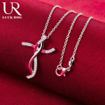 925 Sterling h&otilde;bedast keerdrist ripatsiga kaelakee Moodsad pulmaehted O-45CM