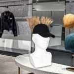 Meeste mannekeenipea vitriin, stabiilne alus sallide jaoks, ehete juuksuri koolitusjuht, 15 Blue Gray