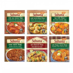 Suhana k&ouml;&ouml;giviljamaitseainesegud - Paneer Butter, Veg Biryani, Paneer Tikka, Rajma Masala, Mutter Paneer, Shahi Malai Kofta - 6 tk komplekt, lihtne valmistada | 300 grammi