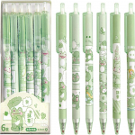 6 tk Green Cartoon Animals Geelpliiatsi tindiga kassi mudelpliiatsid Creative Black Cat Geel Pen Office