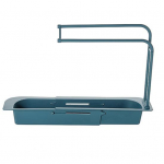 Koduk&ouml;&ouml;gialuse riiuli teleskoopvalamu hoiustamise &auml;ravooluhoidik Laiendatav korv Sink Storage Rack sinine