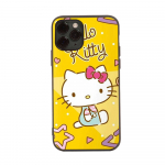 HK6 Armas Hello Kitty Must Pehme &Uuml;mbris Samsung Note 20 Lite S24 Ultra S23 A03 A05 A06 A11 A71 A15 A16 A13 A24 A25 A33 A52 A53 A50 M55 M35 Plus jaoks Samsung A40S pruunikas-kollane