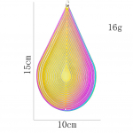 15MM vikerkaare veepiisad 3D p&ouml;&ouml;rlevad inglipisarad aurora metallist tuulekella ripats p&ouml;&ouml;rlevad litrid haldjaaia rippuv kaunistus 15CM rainbow