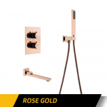 Rose Gold termostaadiga du&scaron;isegisti 2-suunaline nupuga reguleeritav temperatuuri k&auml;sidu&scaron;ikraan 1,5 M vooliku tila kuuma ja k&uuml;lma vannitoa segisti heleroheline v&auml;rv
