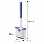 WC-harjade komplekt Seinale paigaldatav WC-hari &auml;ravooluhoidjaga silikoonist lameda peaga painduva pehmete harjastega puhastushari Single Brush sinine