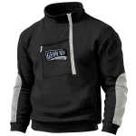 Meeste Talvine T&otilde;mblukuga Dressipluus Fliisist Soe Dressipluus Meeste Pullover Seisukrae Dressipluus L must