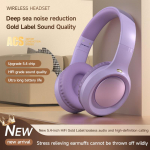 2024 Uus Saabumine Juhtmevabad Bluetooth K&otilde;rvaklapid &Uuml;le K&otilde;rva K&otilde;rvaklapid Stereoheli Bluetooth Kokkupandavad K&otilde;rvaklapid M&auml;ngur K&otilde;rvaklapid Super lilla