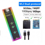 RGB M2 SSD &uuml;mbris M.2 NVMe SATA SSD korpus 10 Gbps M.2 USB l&auml;bipaistva k&otilde;vaketta korpusega NVME PCIE NGFF SATA M/B v&otilde;tmega SSD kettale RGB Dual Protocol