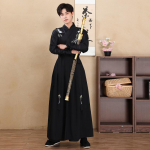 Suur suurus 4XL Hanfu meeste cosplay kost&uuml;&uuml;m Hiina traditsiooniline iidne Hanfu must-punane s&auml;rk + seelik + jope komplektid XL
