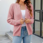 Naiste pikkade varrukatega kampsun jakk, t&otilde;mblukuga lahtine kootud pullover kardigan varustus S