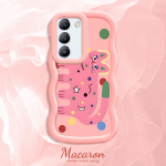 V&auml;rvitud muster Big Wave Edge pehme silikoon materjal Macaron telefoni &uuml;mbris p&otilde;rutuskindel kaitsev kummist korpus OnePlus Vivo Motorola Moto jaoks Vivo Y03 sinine