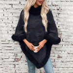 Naiste mood Faux Collar Pullover Sviiter Cape One Size
