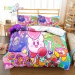 3D-prinditud Kawaii multifilmikarakterite Kirbys voodipesukomplekt &Uuml;heinimese Twin T&auml;is Queen King Suuruses Voodikomplekt T&auml;iskasvanu Laste Magamistoa Voodipesu Kingitus 70x133cm 2pcs beige