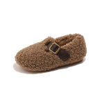 T&uuml;drukute puuvillased kingad lastele printsess plush mokassiinkingad lihtsa pandlaga beebipoiste soojad vabaajajalatsid 2024 s&uuml;gis ja talv 21 beež