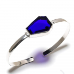 London Blue Topaz Gemstone Ethnic 925 Silver Cuff Bangle Adjustable d7y13
