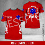 Kohandatud nimi Cosplay EMS EMT meditsiiniline parameedik t&ouml;&ouml;taja t&auml;toveering 3DPrint suvine Harajuku t&auml;navariietus l&uuml;hikeste varrukatega vabaaja T-s&auml;rgid X4 S