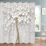 Elegantne ja moekas fantaasiap&auml;rlite ja teemantidega kimp du&scaron;ikardinad 3D-stiilis reljeefskulptuuriga vannikardin vannitoa dekoor 180x200cm-70x78in