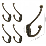 5/10 tk Retro Konksud Pronks Seinale paigaldatav Kaheharuline Mantliriiul Riidepuu Ukse R&uuml;&uuml;konksud V&otilde;tmete M&uuml;tse Vannitoa R&auml;tikukonksud