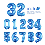 32 inch hot pink blue number balloons, birthday decorations, anniversary, wedding, birthday party background decoration supplies 0&32inch kuum roosa v&auml;rv