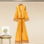 Pikad sametist hommikumantlid pitsmantliga Naiste pruudi pruutneitsi kimono hommikumantlipidu Pehme daami pulmar&otilde;ivad, soe sametist hommikumantel One Size