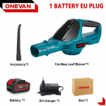 ONEVAN 5500W Harjadeta Elektriline &Otilde;hupuhur Juhtmeta Lehe Tolmu Lume Puhumine K&otilde;rge V&otilde;imsusega Puhastus T&ouml;&ouml;riist Makita 18V Akule 1 Battery-EU