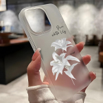 Mobiiltelefoni&uuml;mbrised iPhone 11 13 15 Pro Max 12 14 Pro Max &uuml;mbrisele iPhone 16 15 Plus 13 Pro 12 j&auml;&auml;tunud tekstuuriga maalitud koomiksililled iPhone 11 valge