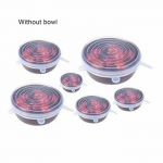 Couvercle,Silicone Frais conservation Couverture multi fonction Bol Couverture 6-12 pi&egrave;ces R&eacute;frig&eacute;rateur Four &Agrave; Micro - Type WHITE