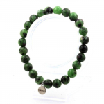 Pierres et Min&eacute;raux. Bracelet Perles Epidote d'Australie 8 mm. Fabriqu&eacute; en France.