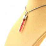 Pierres et Min&eacute;raux. Collier Spinelle brut. Mod&egrave;le tube et spirale.