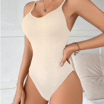Superm&uuml;&uuml;k V-kaelusega spagetirihmaga Bodysuit Compression Bodysuits Open Crotch Shapewear Salendav kehakuju Smooth Out SKIN SML L beež