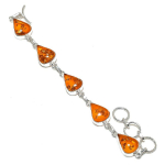 Baltic Amber Gemstone Handmade 925 Sterling Silver Bracelet 7-8 c1w76