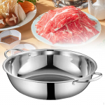 Soup Pot Deep Saute Pan Cooking Easy to Clean Stainless Steel Raman Noodle for 32cm