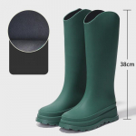 2025. aasta naiste Jaapani stiilis veekindlad k&otilde;rge s&auml;&auml;rega vihmasaapad: Moodne, libisemiskindel, &otilde;ues kasutamiseks sobiv, lameda p&otilde;hjaga disain Size 40