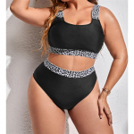 0XL - 4XL Splicing Bikini Plus Size Large Size Ujumisriided Naiste ujumistrikoo Naiste kaheosaline bikiinikomplekt Supluskost&uuml;&uuml;m 0XL must