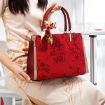 2025 Spring/Summer Red Jacquard Handbag - Chinese Bridal Gift for Women
