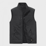 Meeste kahepoolne fliisvest: S&uuml;gis-talvine mitmetaskuline v&auml;listingimustes spordi vest XL must