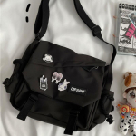 Naiste nailonist k&auml;ekotid &otilde;lakott unisex suure mahutavusega crossbody-kotid teismelisele s&otilde;numitooja kott &otilde;pilase koolikotid must