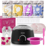 WUWUVISTA 60 Pcs Waxing Kit - Pro Hard Wax Hair Removal Kit with Warmer, Wax Beans & Silicone Accessories for Full Body, Nose & Facial Use, Easy-Clean EU Plug must