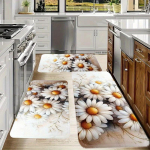 1 tk Roosi mustriga p&otilde;randamatt valged karikakrad K&ouml;&ouml;gi pol&uuml;estervaip Libisemiskindel V&auml;rviline Sisevaip, Kodu Vannitoa Magamistoa Elutoa Dekoratsioon 40*60cm